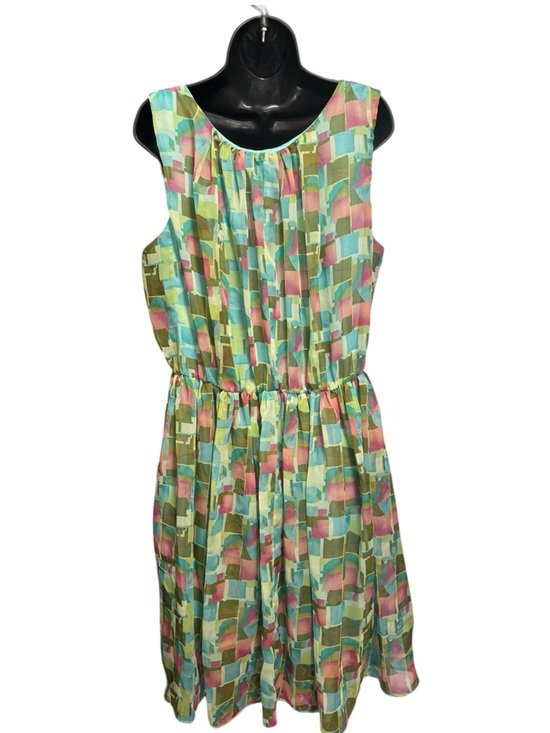 Robbie Bee Signature Pastel Watercolor Print Midi Dress - Picture 3 of 4